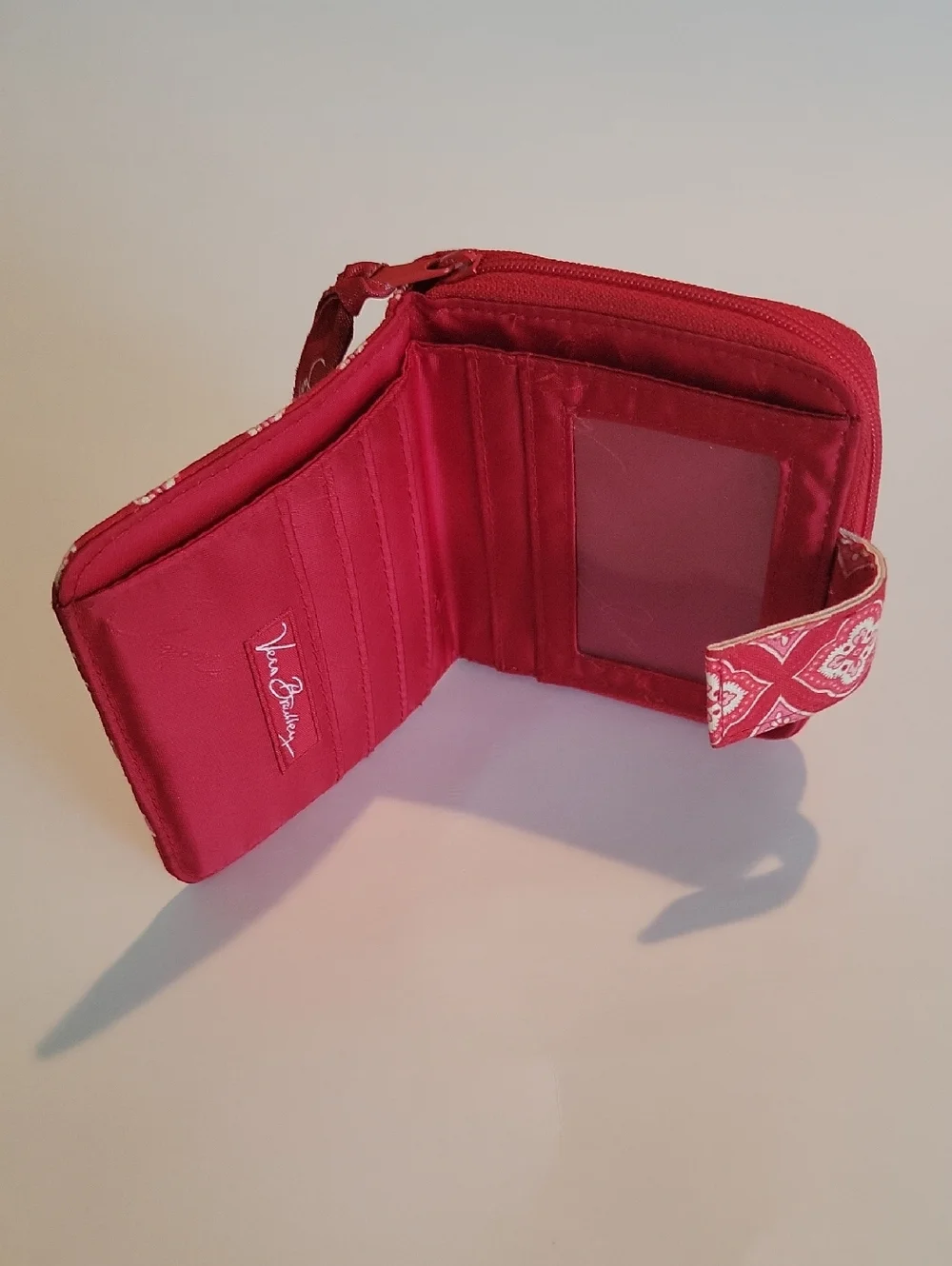 VERA BRADLEY MINI ZIP WALLET IN NANTUCKET RED - Picture 4 of 7